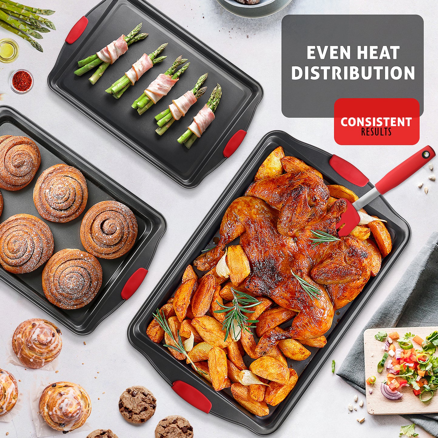 Eatex 3-Piece Baking Sheet Set