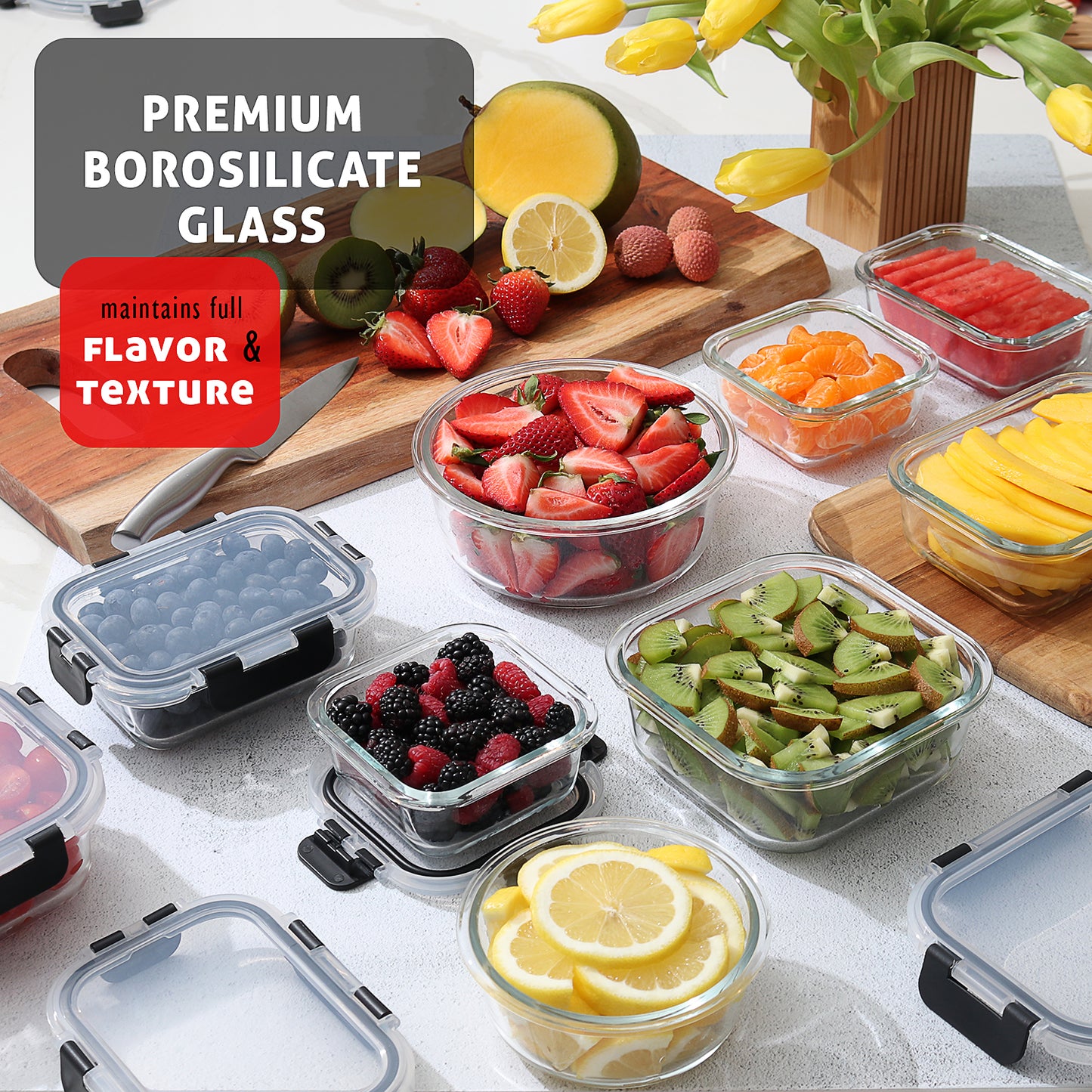 Eatex 8-Pack Glass Storage Containers