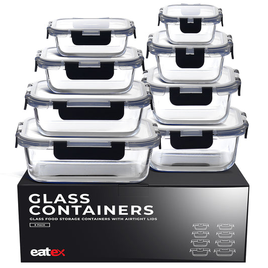 Eatex 8-Pack Glass Storage Containers